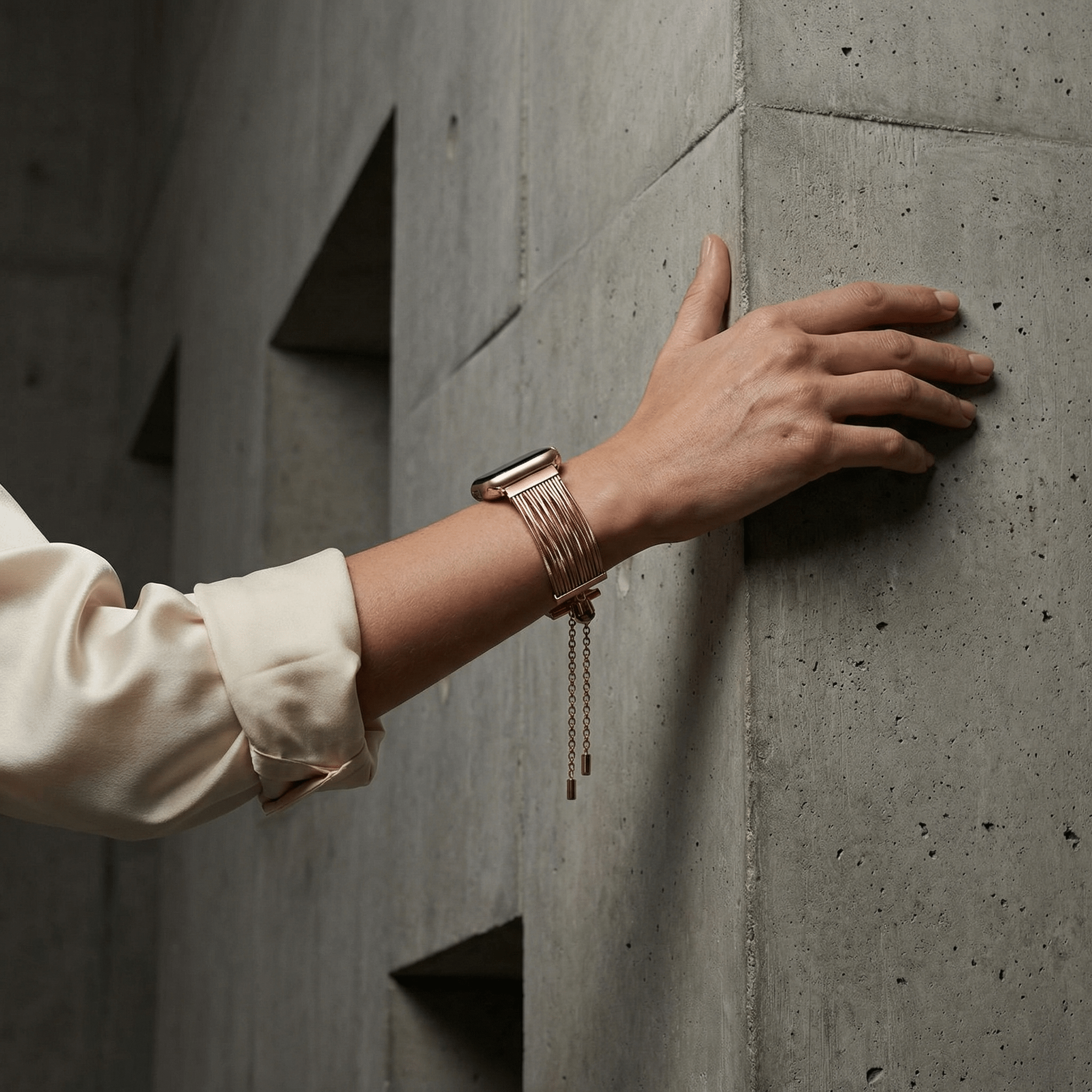 Bracelet Apple Watch, en acier inoxydable, pour femme, modèle Lorena