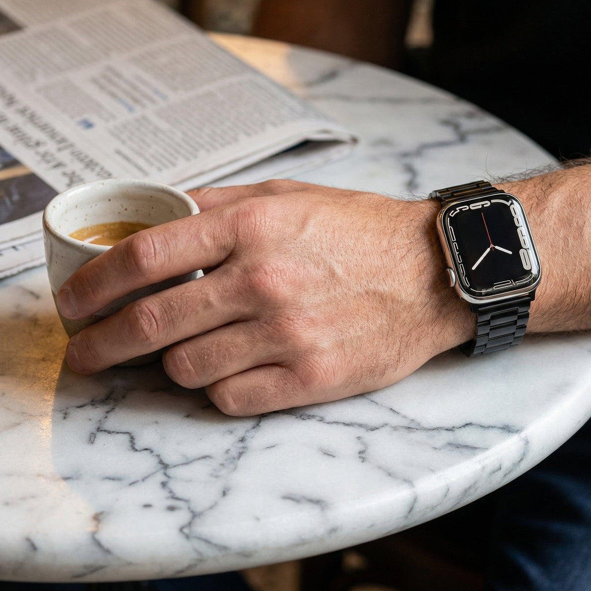 Apple Watch Bracelet in Stainless Steel, Three-Link Mesh, Kino Model