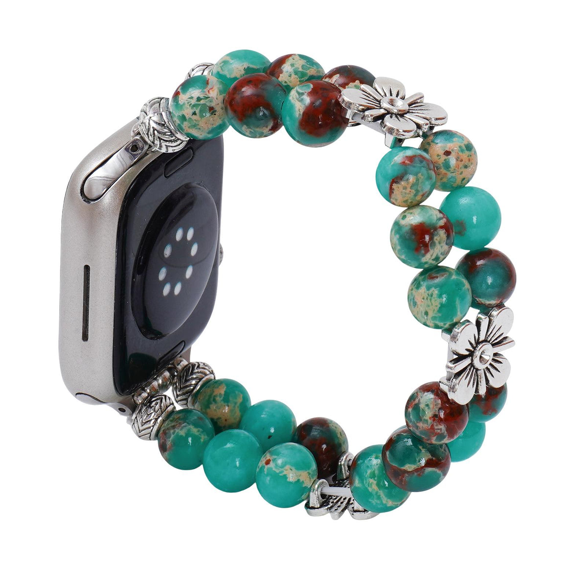 Apple Watch-armbånd i ægte agat, farverige naturperler, behagelig elastik til kvinder, elegant håndledssmykke, model Rodra
