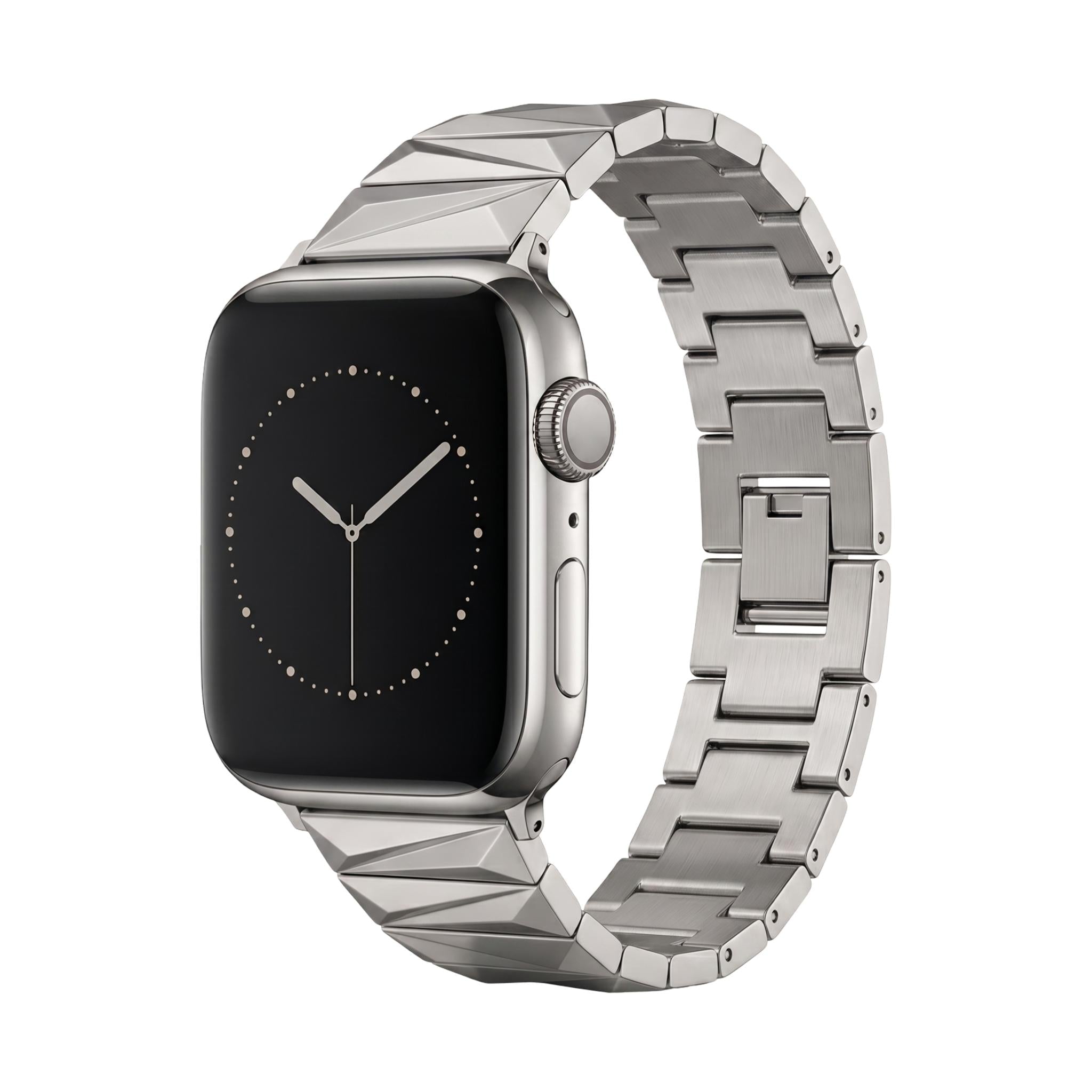Bracciale per Apple Watch in lega, maglie geometriche, finitura di lusso, regolabile, da donna, modello Gisca