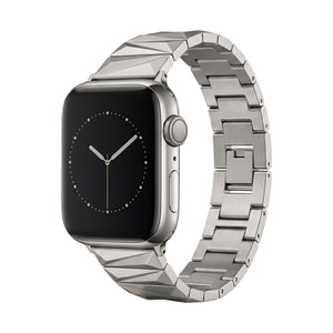Bracciale per Apple Watch in lega, maglie geometriche, finitura di lusso, regolabile, da donna, modello Gisca