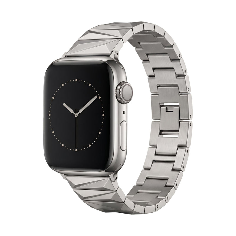 Bracciale per Apple Watch in lega, maglie geometriche, finitura di lusso, regolabile, da donna, modello Gisca