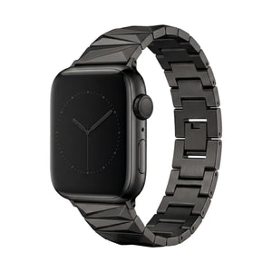 Bracciale per Apple Watch in lega, maglie geometriche, finitura di lusso, regolabile, da donna, modello Gisca