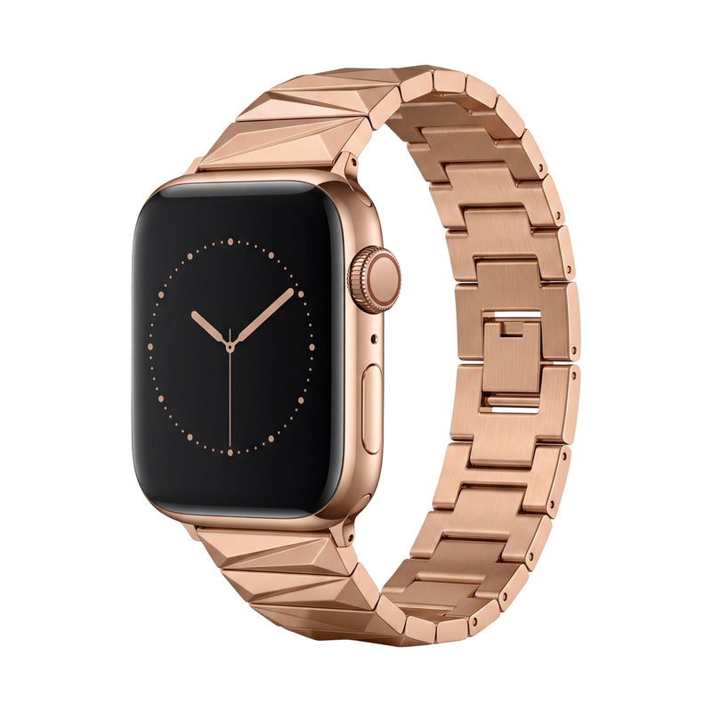Bracciale per Apple Watch in lega, maglie geometriche, finitura di lusso, regolabile, da donna, modello Gisca