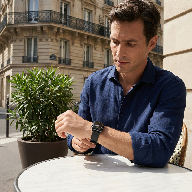 Pulseira para Apple Watch, em pele, unissexo, modelo Jano