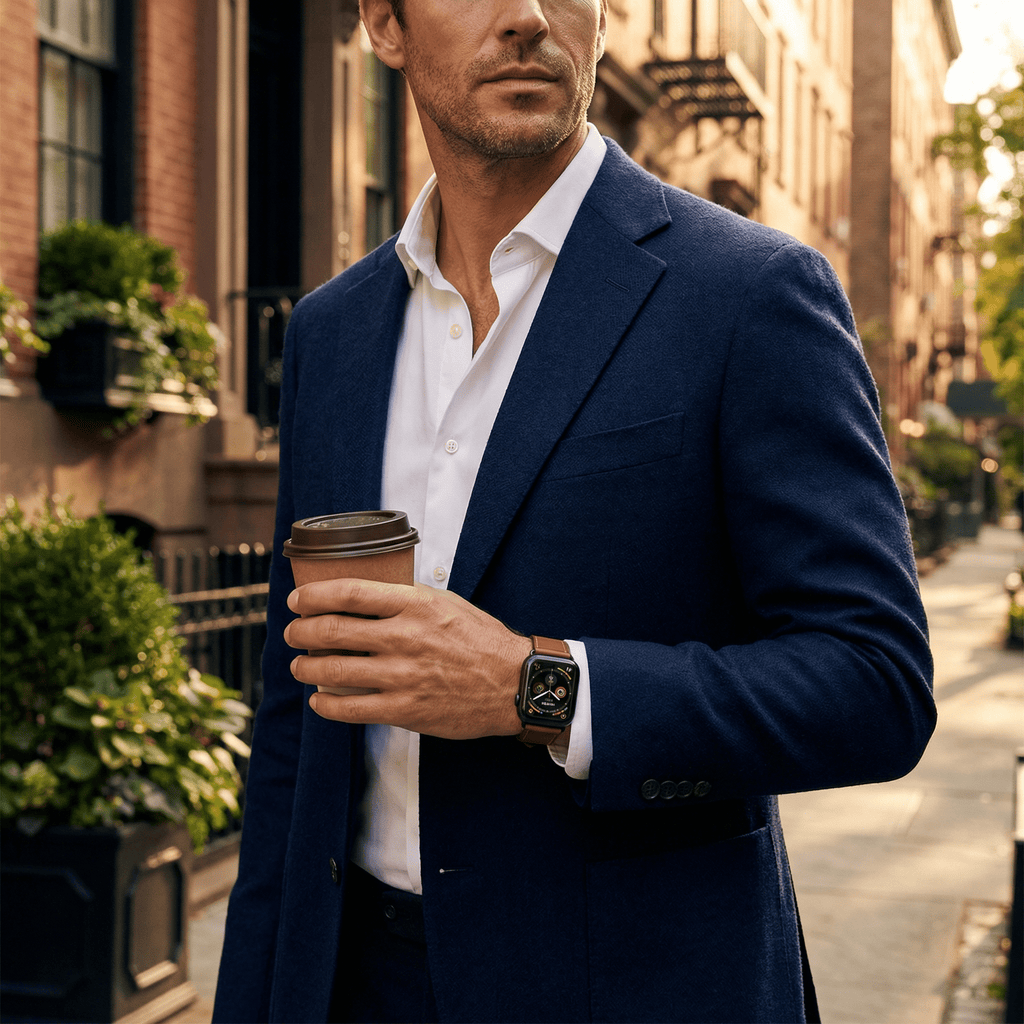 Pulseira para Apple Watch, em pele, unissexo, modelo Jano