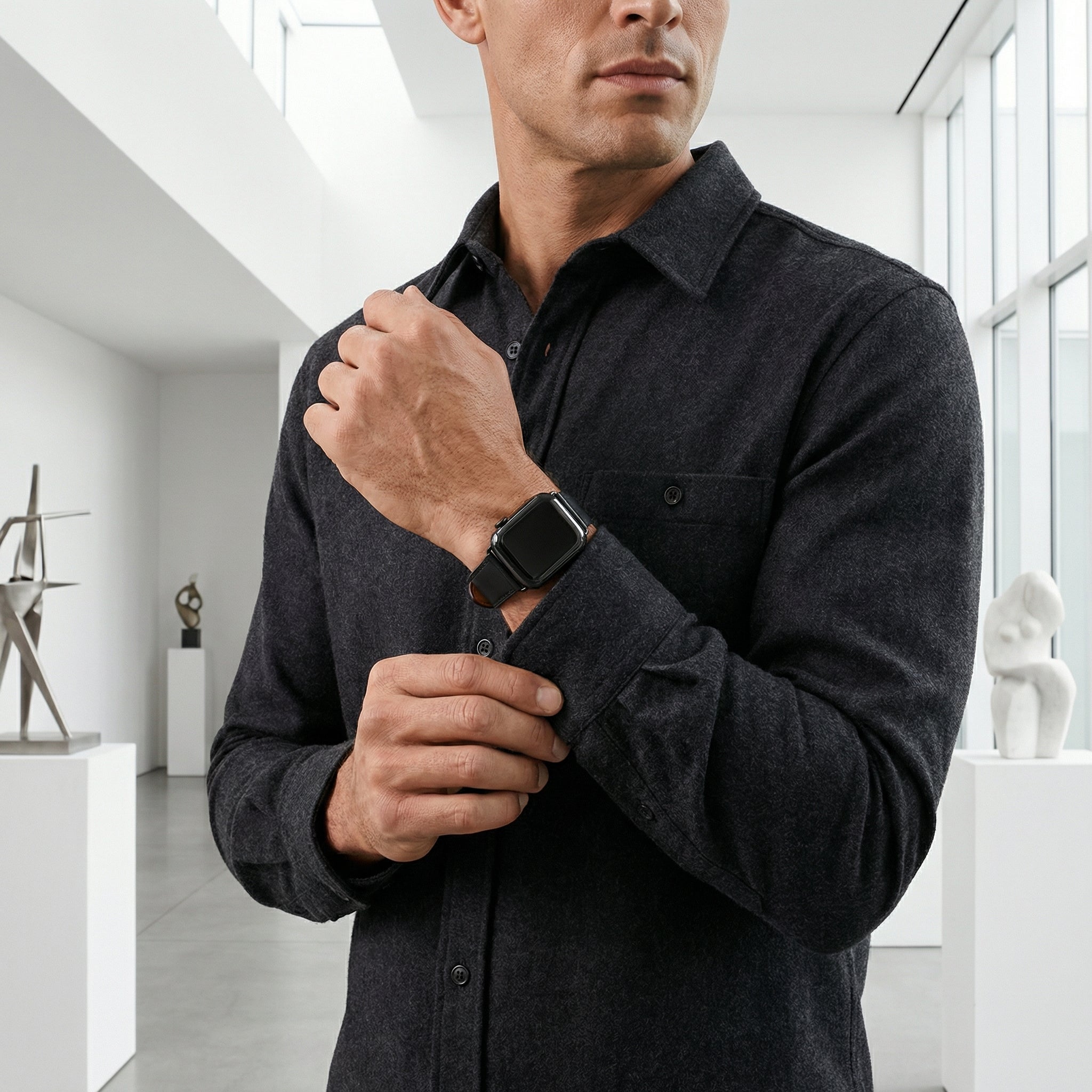 Pulseira para Apple Watch, em pele, unissexo, modelo Jano