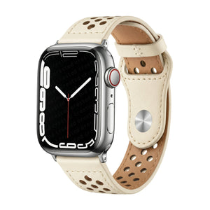 Bracelet Apple Watch, en cuir respirant, pour femme, modèle Olexia