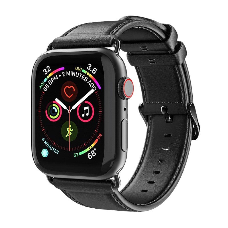 Bracelet Apple Watch, surpiqûres contrastées, boucle ardillon, style business, modèle Ernest