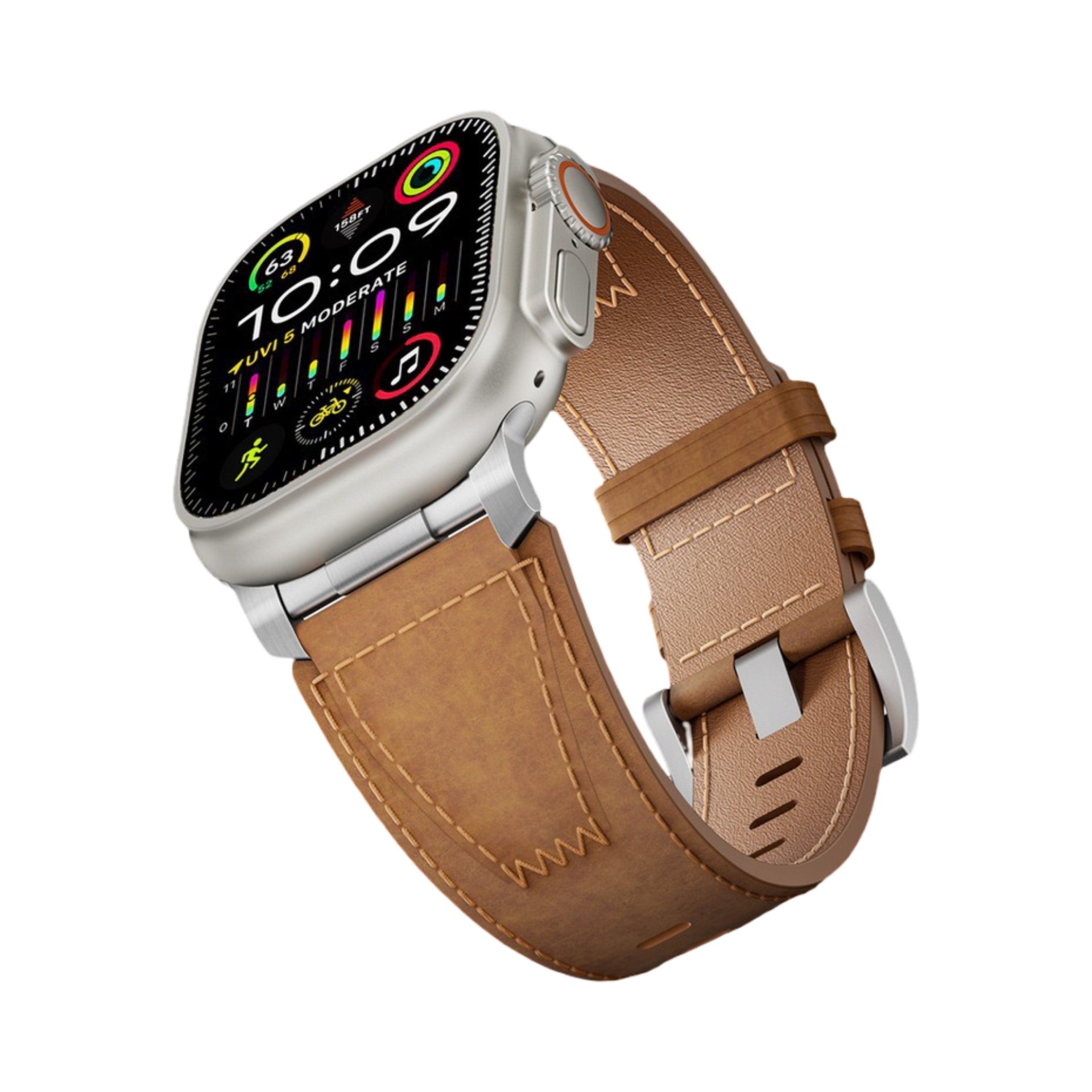 Apple Watch Armband aus echtem Leder, klassische Dornschließe, elegantes Herren-Accessoire, Armband für Smartwatch, raffinierter urbaner Stil, Modell Horsé
