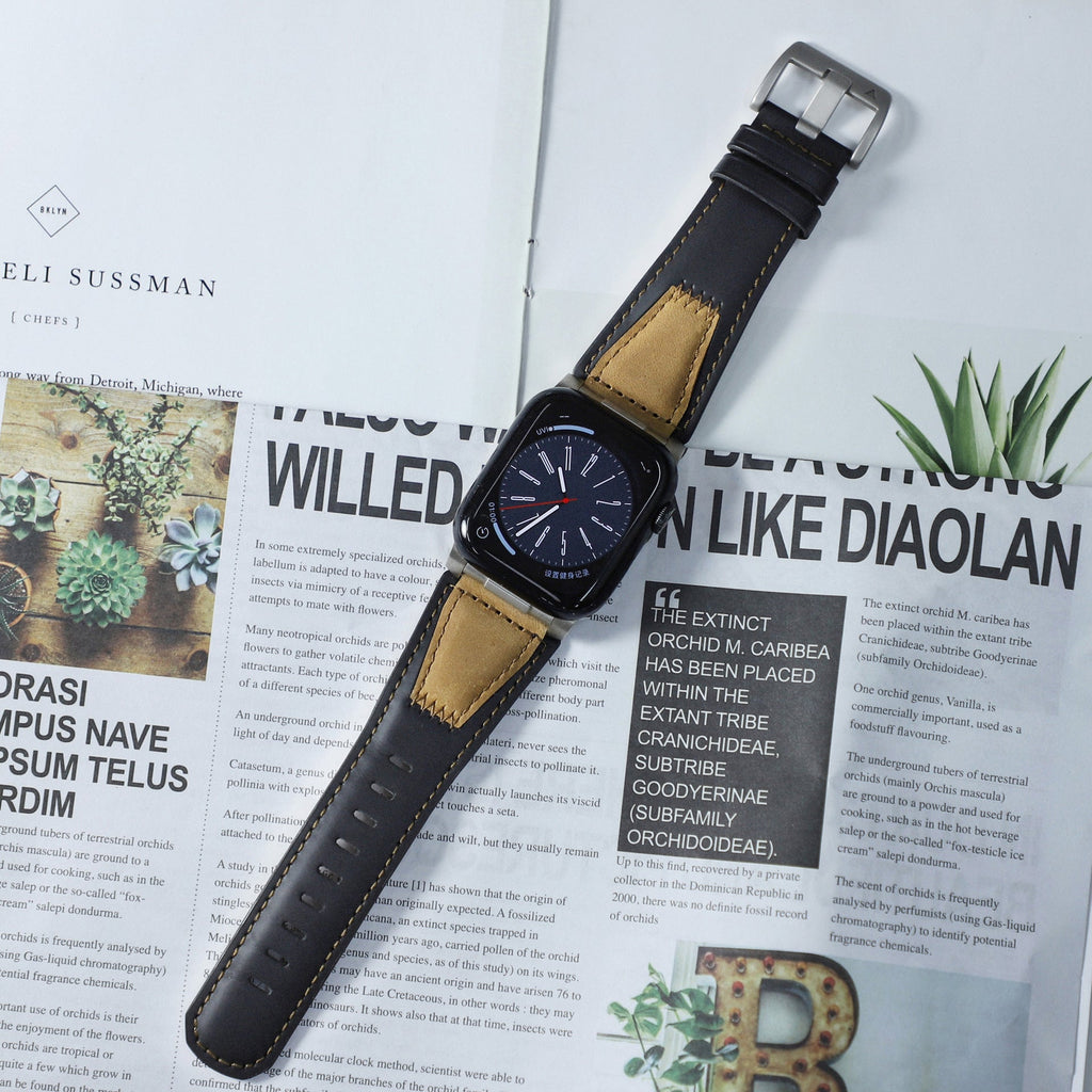 Apple Watch Armband aus echtem Leder, klassische Dornschließe, elegantes Herren-Accessoire, Armband für Smartwatch, raffinierter urbaner Stil, Modell Horsé