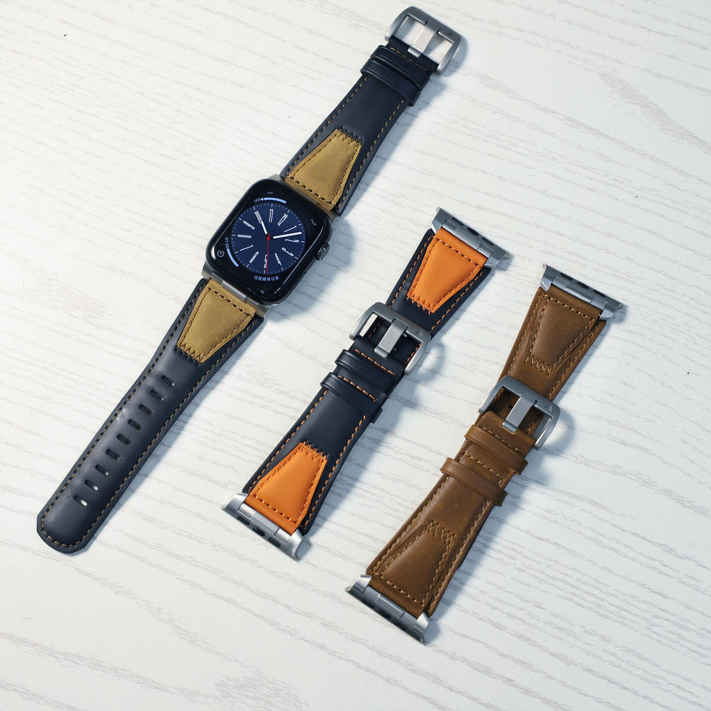 Apple Watch Armband aus echtem Leder, klassische Dornschließe, elegantes Herren-Accessoire, Armband für Smartwatch, raffinierter urbaner Stil, Modell Horsé