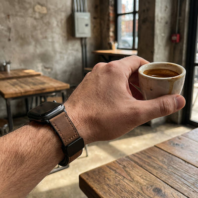 Apple Watch Bracelet, silicone and leather-look, magnetic clasp, Kaelith model