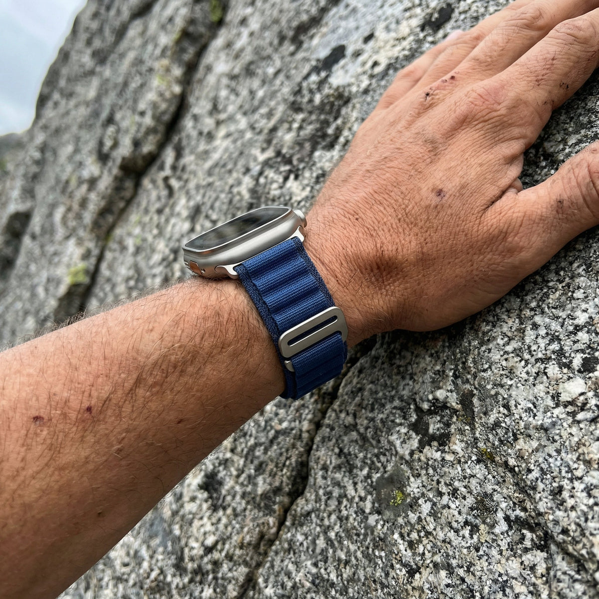 Bracelet Apple Watch, en nylon à boucle alpine, mixte, modèle Zane