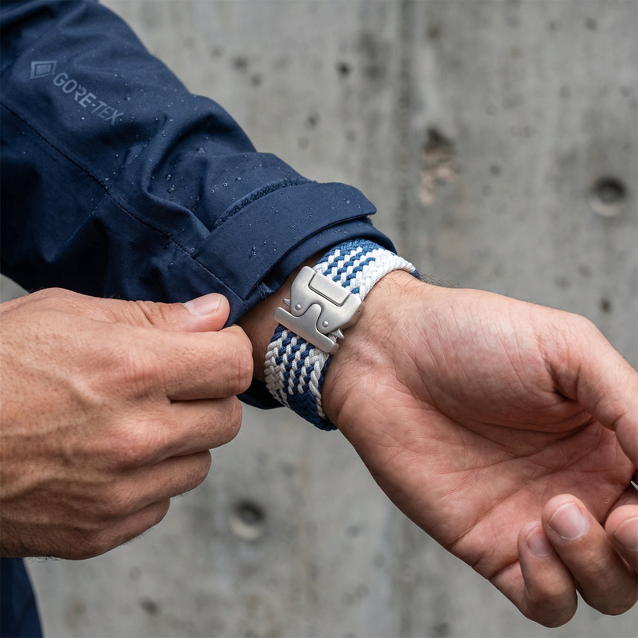 Bracelet Apple Watch, en nylon à motif, mixte, boucle tactique, modèle Nélo