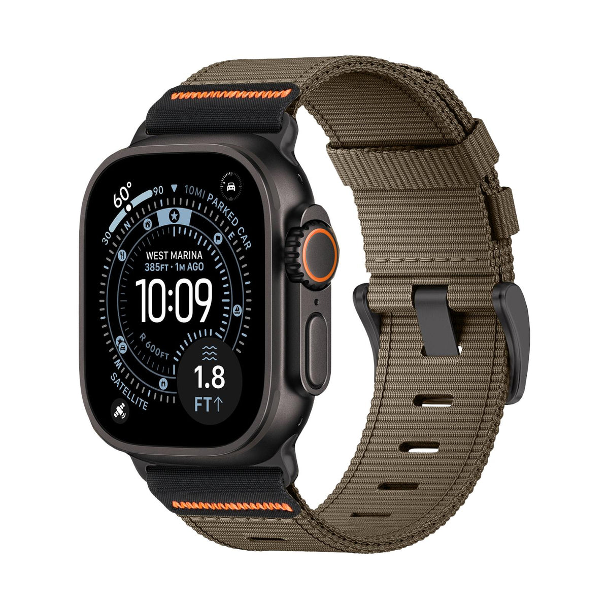 Bracelet Apple Watch en nylon tissé, style Alpine Loop, boucle ardillon, modèle Belgrade