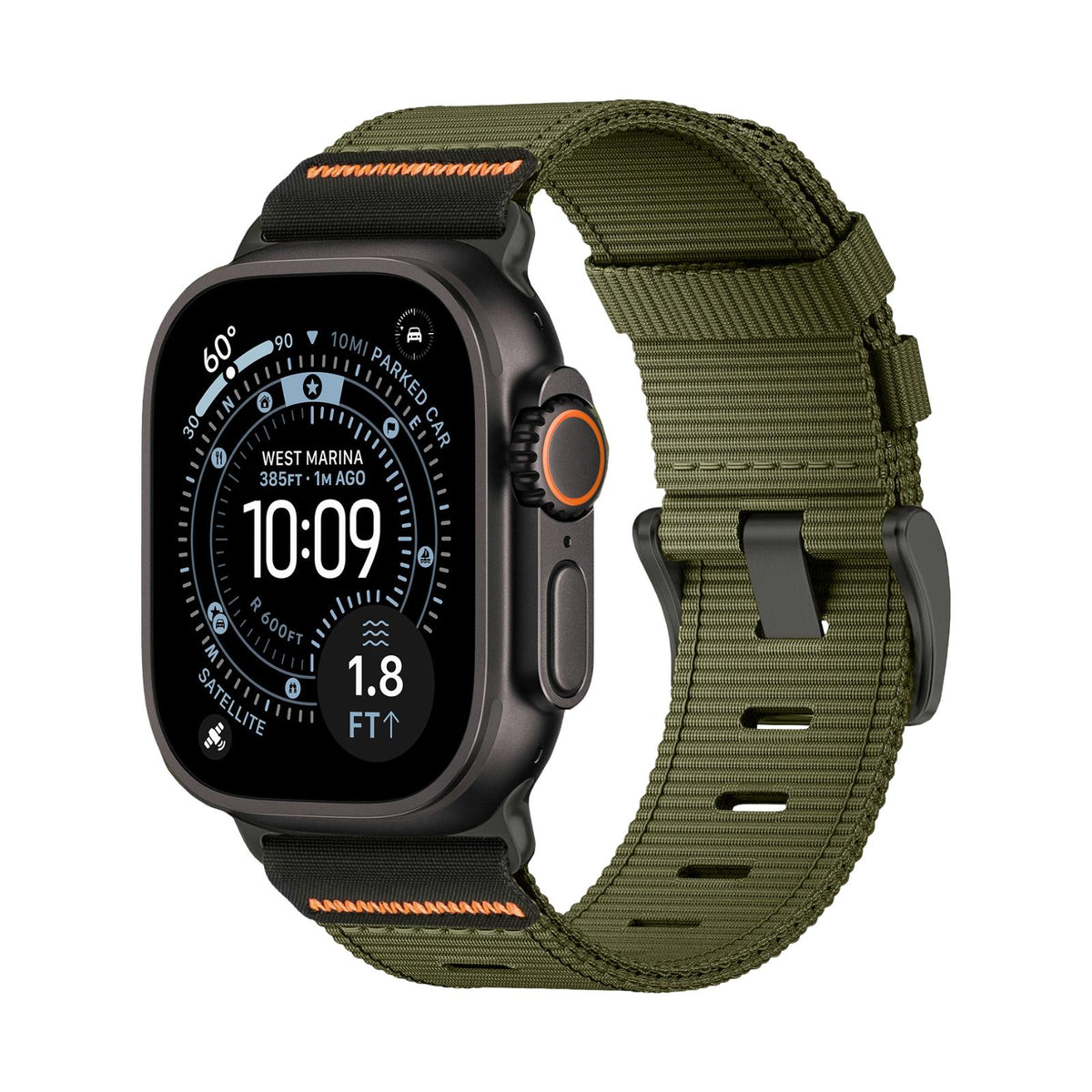 Bracelet Apple Watch en nylon tissé, style Alpine Loop, boucle ardillon, modèle Belgrade