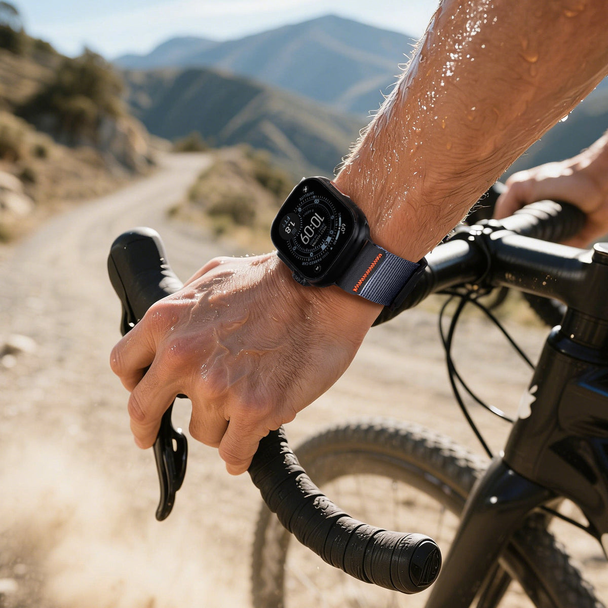 Bracelet Apple Watch en nylon tissé, style Alpine Loop, boucle ardillon, modèle Belgrade