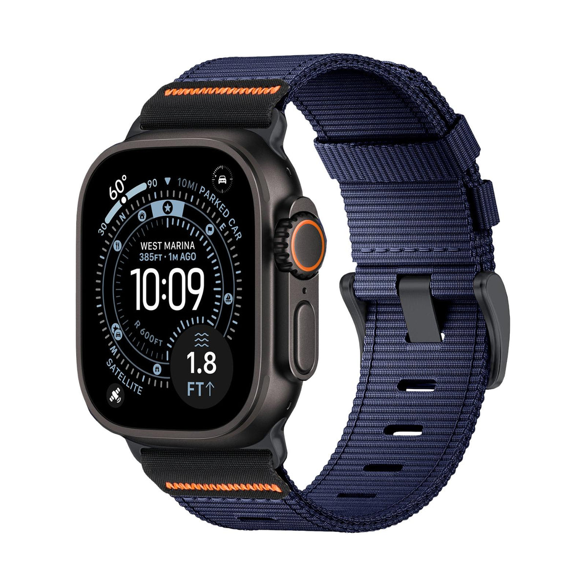 Bracelet Apple Watch en nylon tissé, style Alpine Loop, boucle ardillon, modèle Belgrade
