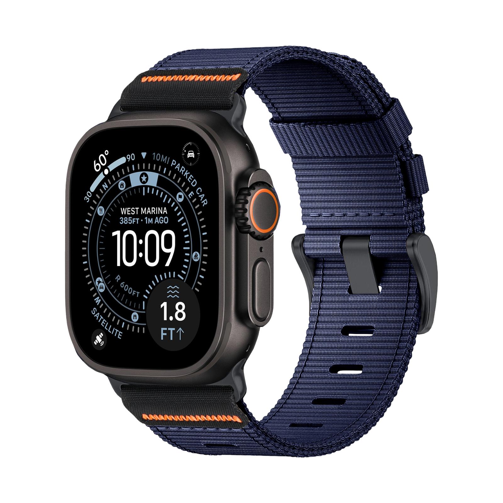 Bransoleta Apple Watch z nylonu militarnego, wytrzymały pasek do zegarka dla mężczyzn, odporna taśma zamienna, akcesorium do sportów ekstremalnych, taktyczna bransoleta z klamrą, model Belgrade