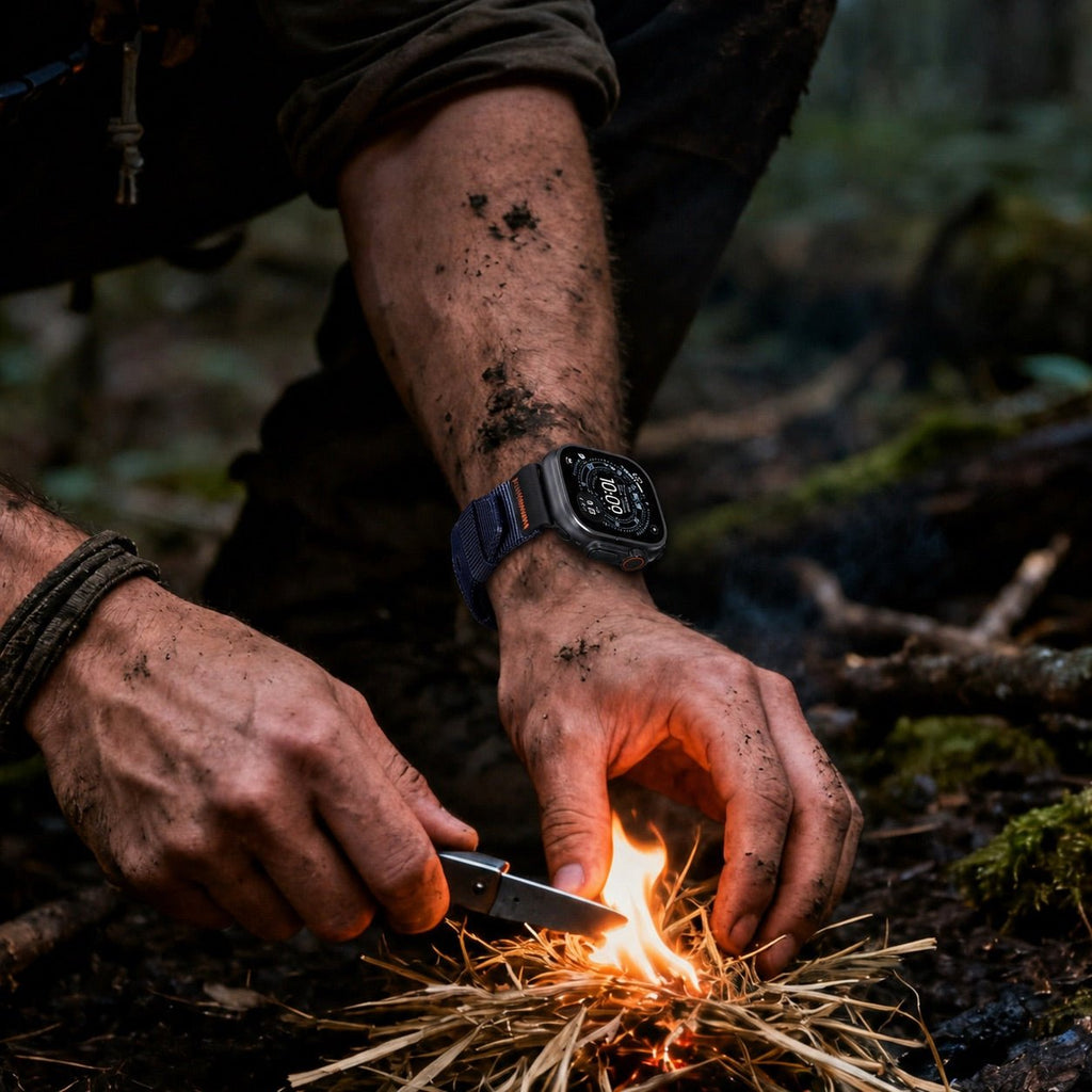 Bransoleta Apple Watch z nylonu militarnego, wytrzymały pasek do zegarka dla mężczyzn, odporna taśma zamienna, akcesorium do sportów ekstremalnych, taktyczna bransoleta z klamrą, model Belgrade