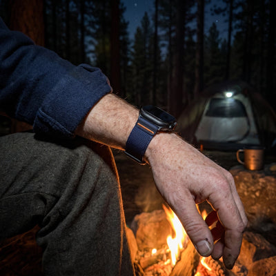 Bracelet Apple Watch en nylon tissé, style Alpine Loop, boucle ardillon, modèle Belgrade
