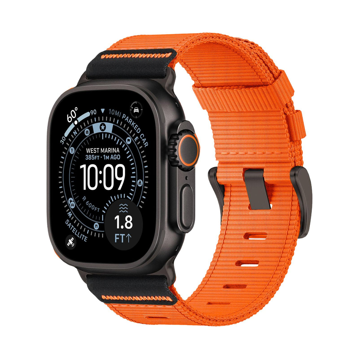 Bracelet Apple Watch en nylon tissé, style Alpine Loop, boucle ardillon, modèle Belgrade