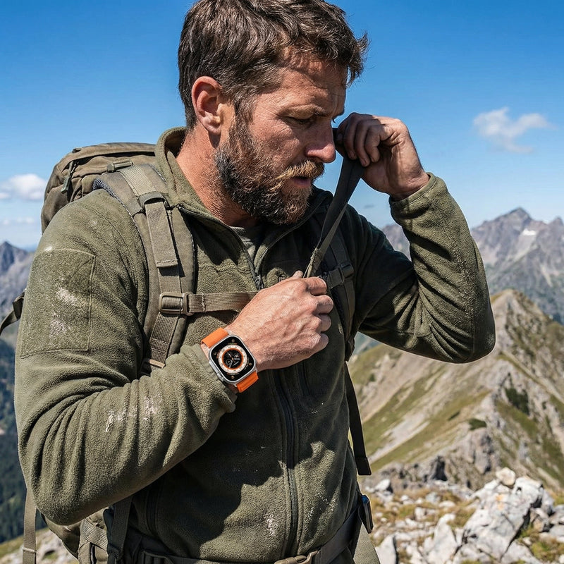 Bracciale Apple Watch, in nylon, unisex, fibbia tattica, modello Tarus