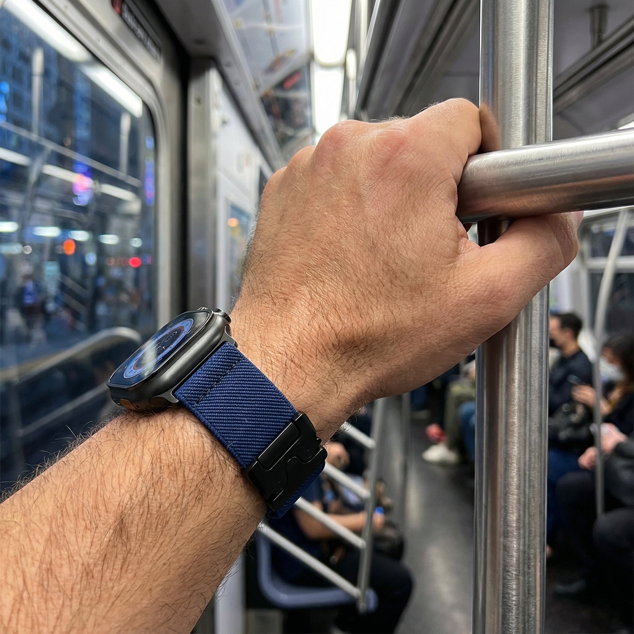 Bracciale Apple Watch, in nylon, unisex, fibbia tattica, modello Tarus