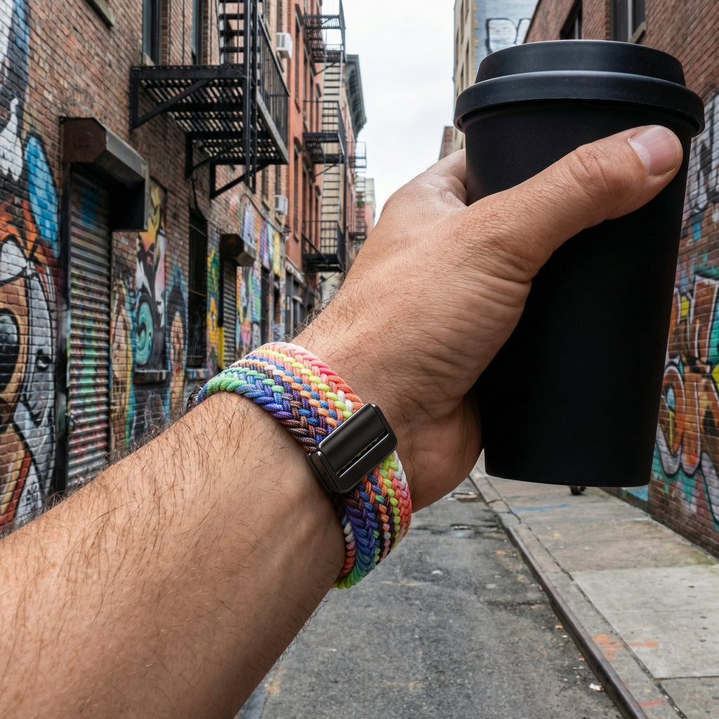 Bracelet Apple Watch, en nylon, mixte, modèle Cypher