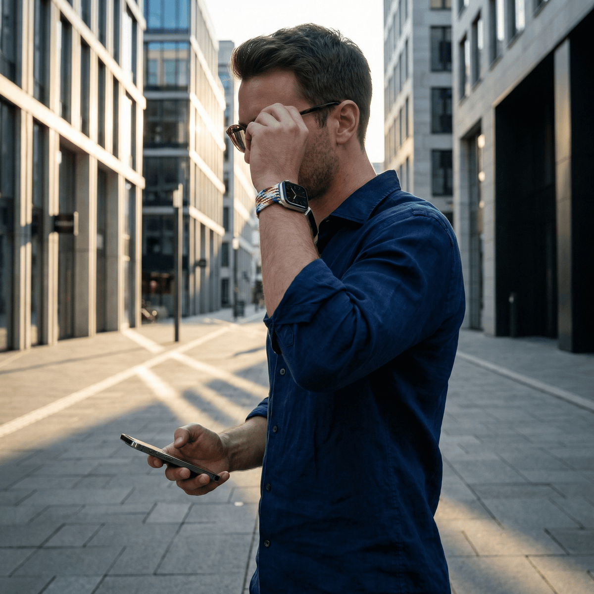 Geflochtenes elastisches Nylon-Armband für Apple Watch, magnetischer Verschluss, Modell Cypher
