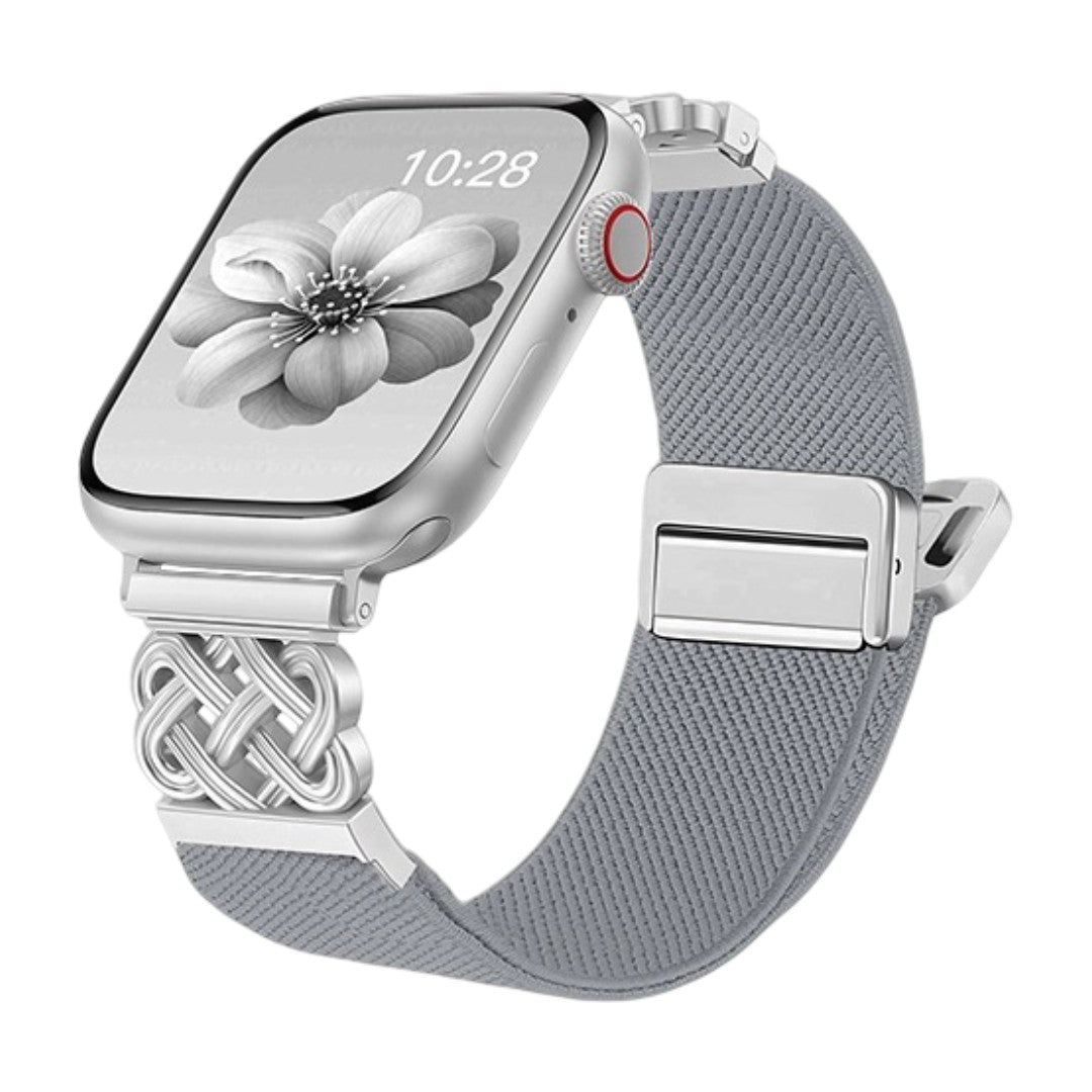 Bracelet Apple Watch en nylon tissé, motif nœud celtique infini, boucle magnétique, style élégant, modèle Louison