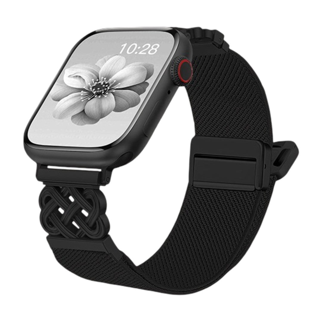 Bracelet Apple Watch en nylon tissé, motif nœud celtique infini, boucle magnétique, style élégant, modèle Louison