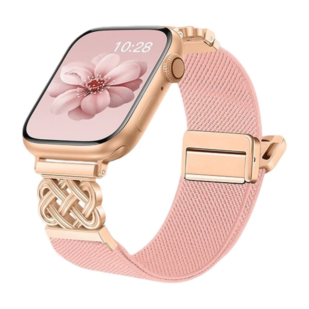 Geflochtenes Nylonarmband für Apple Watch, keltisches Unendlichkeitssymbol, Magnetschließe, eleganter Stil, Modell Louison