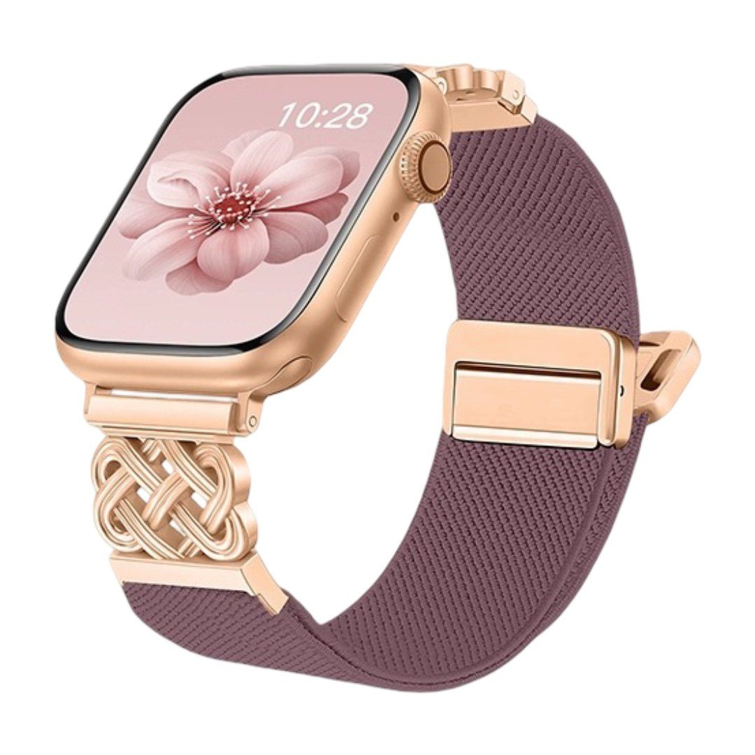 Bracelet Apple Watch en nylon tissé, motif nœud celtique infini, boucle magnétique, style élégant, modèle Louison