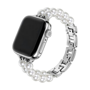 Apple Watch Armband aus Natursteinen, Glieder aus Metalllegierung, Clipverschluss, elegantes Accessoire für Smartwatches, Modell Spedzire