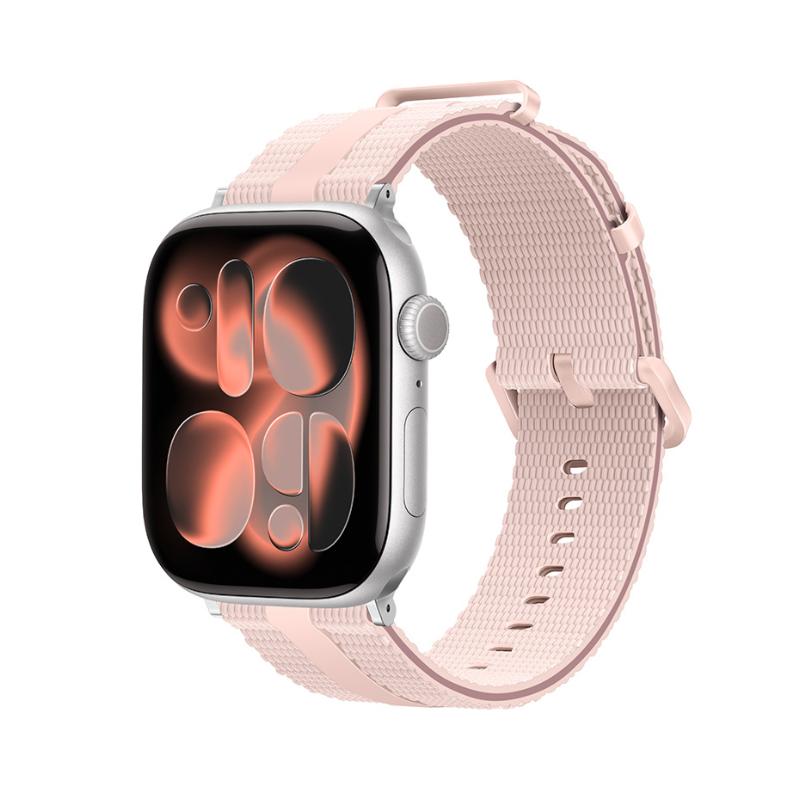 Pulsera para Apple Watch de silicona texturizada, con hebilla resistente de acero inoxidable, que ofrece una comodidad absoluta, modelo Guetta