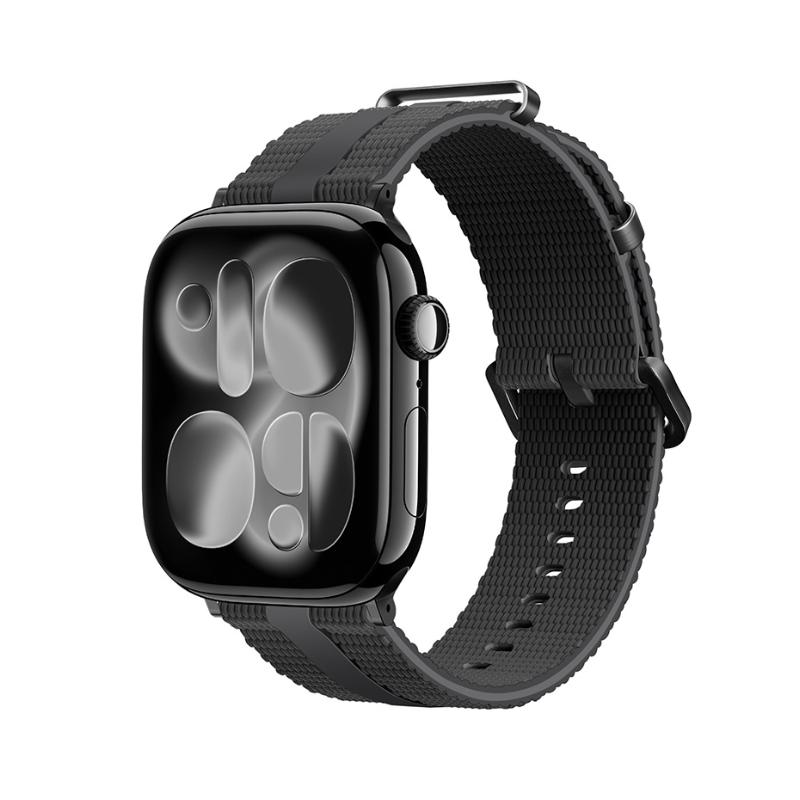 Pulsera para Apple Watch de silicona texturizada, con hebilla resistente de acero inoxidable, que ofrece una comodidad absoluta, modelo Guetta