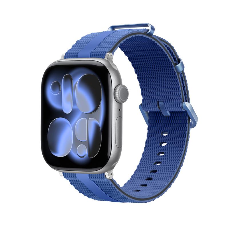 Pulsera para Apple Watch de silicona texturizada, con hebilla resistente de acero inoxidable, que ofrece una comodidad absoluta, modelo Guetta