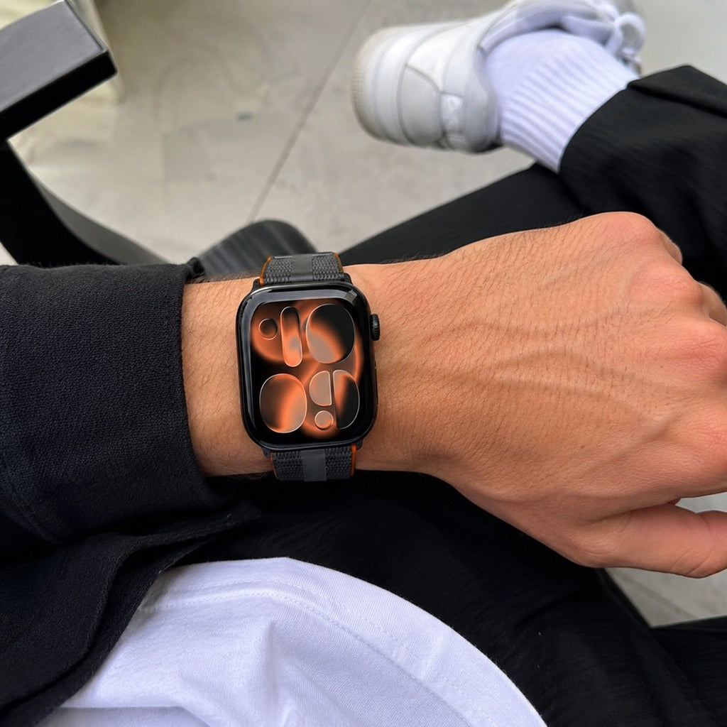 Pulsera para Apple Watch de silicona texturizada, con hebilla resistente de acero inoxidable, que ofrece una comodidad absoluta, modelo Guetta