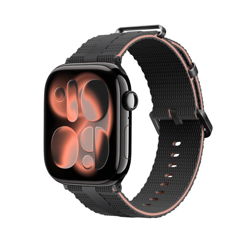 Pulsera para Apple Watch de silicona texturizada, con hebilla resistente de acero inoxidable, que ofrece una comodidad absoluta, modelo Guetta