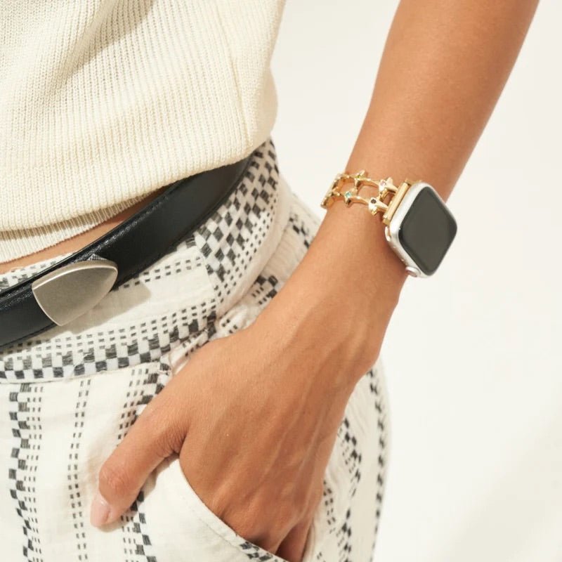 Bracelet Apple Watch étoilé, pour femme, zircons colorés, modèle Érima - La Boutique du Bracelet