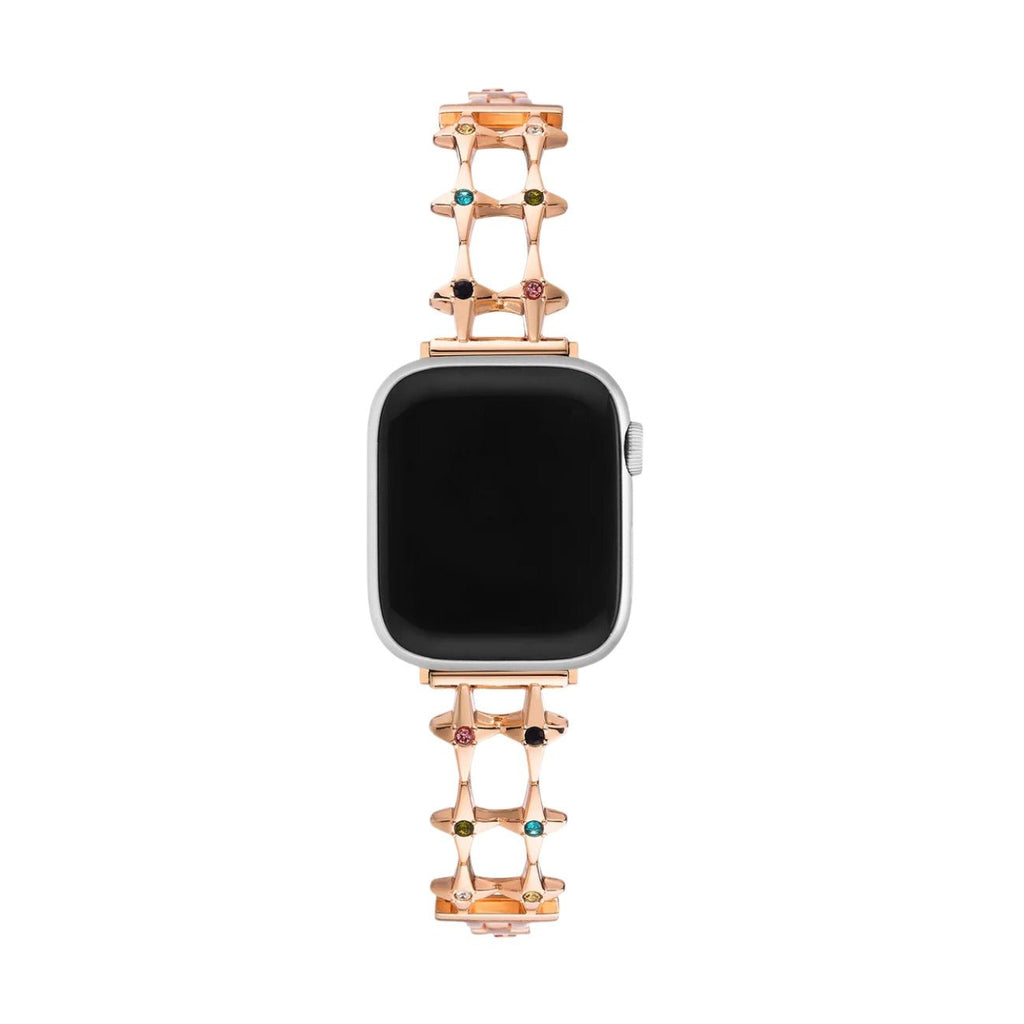 Bracelet Apple Watch étoilé, pour femme, zircons colorés, modèle Érima - La Boutique du Bracelet