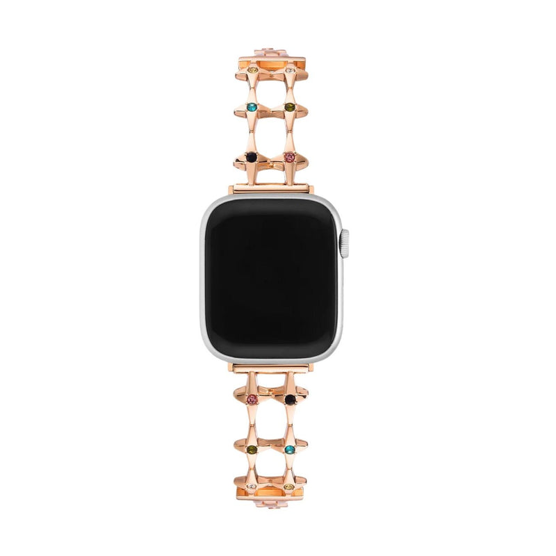 Bracelet Apple Watch étoilé, pour femme, zircons colorés, modèle Érima - La Boutique du Bracelet