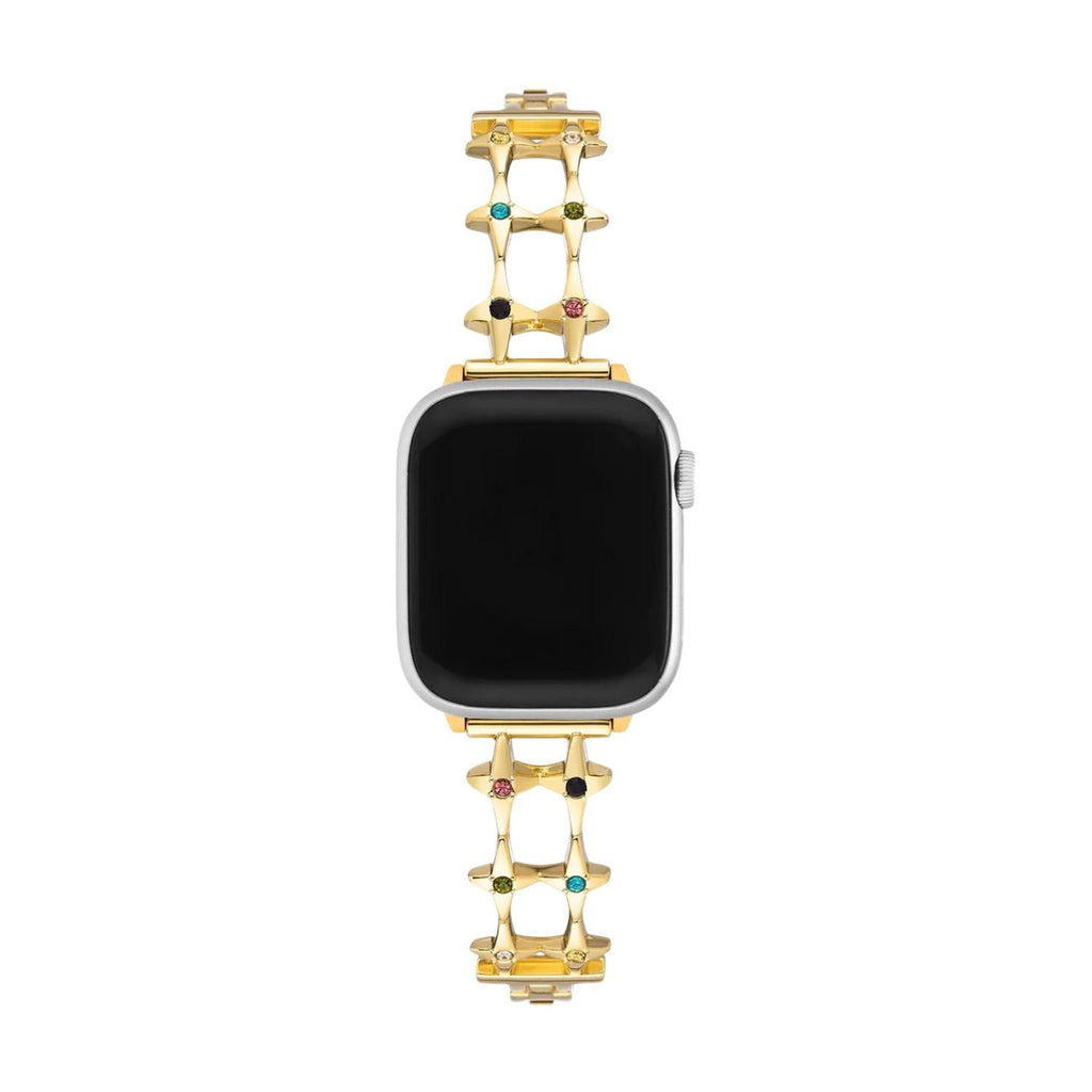 Bracelet Apple Watch étoilé, pour femme, zircons colorés, modèle Érima - La Boutique du Bracelet
