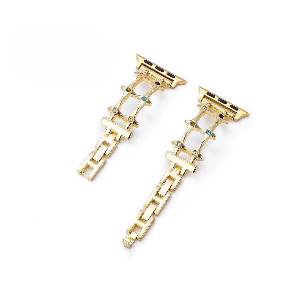 Bracelet Apple Watch étoilé, pour femme, zircons colorés, modèle Érima - La Boutique du Bracelet