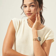 Bracelet Apple Watch étoilé, pour femme, zircons colorés, modèle Érima - La Boutique du Bracelet