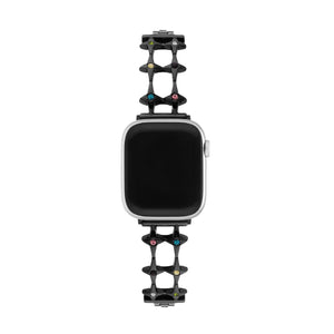 Bracelet Apple Watch étoilé, pour femme, zircons colorés, modèle Érima - La Boutique du Bracelet