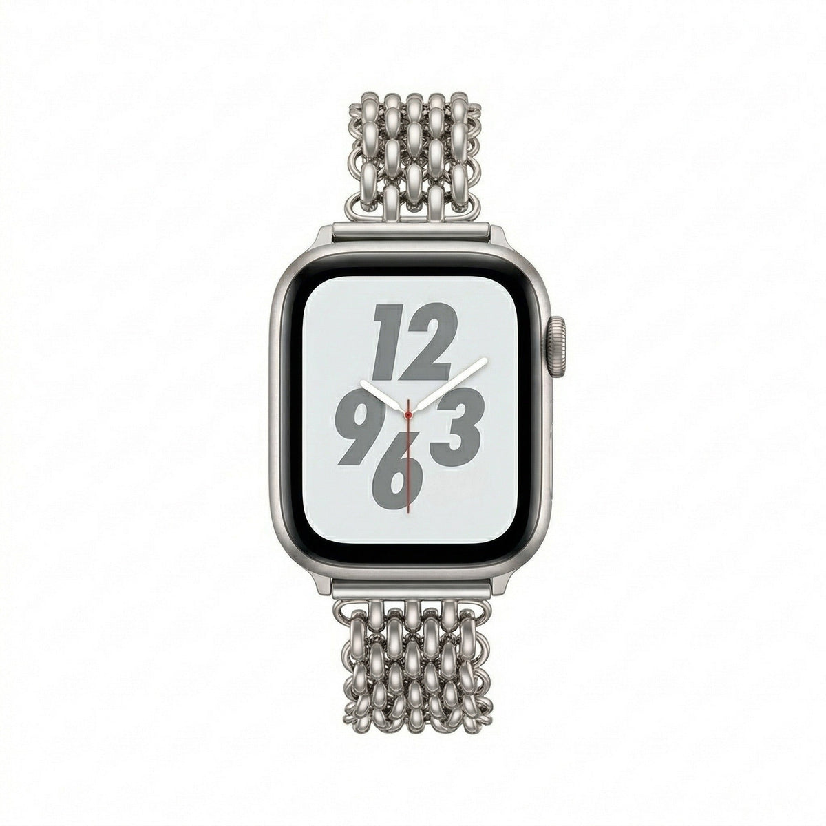 Apple Watch Bracelet in Stainless Steel, Braided Byzantine Mesh, Clasp Fastening, Coranie Model