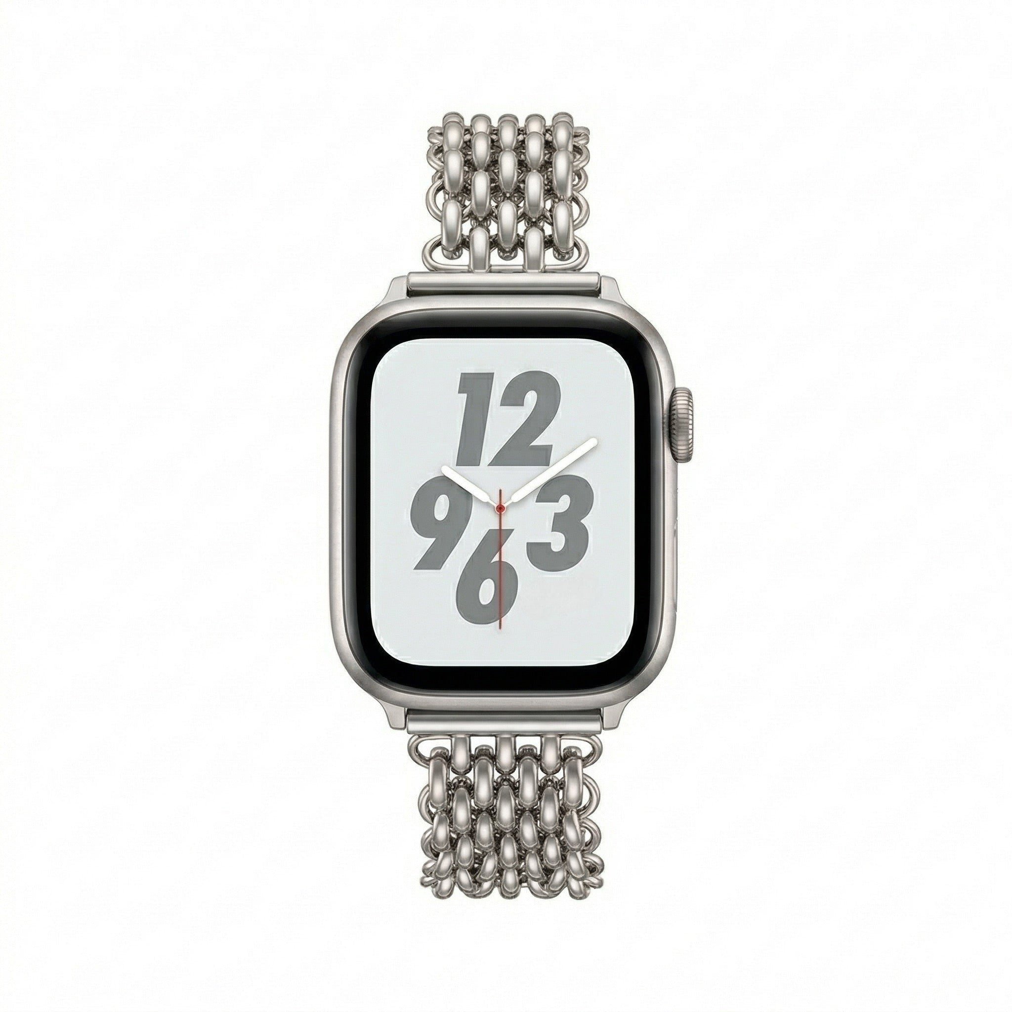 Brățară Apple Watch pentru femei, oțel inoxidabil de înaltă calitate, zale împletite, închizătoare practică cu clips, stil chic, model Coranie